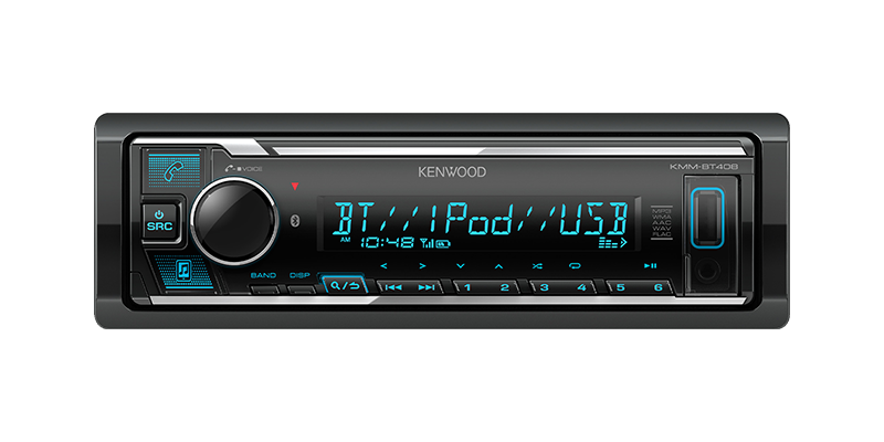 Kenwood Bluetooth RGB Single-DIN Head Unit | KMM-BT408