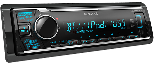 Kenwood Bluetooth RGB Single-DIN Head Unit | KMM-BT408