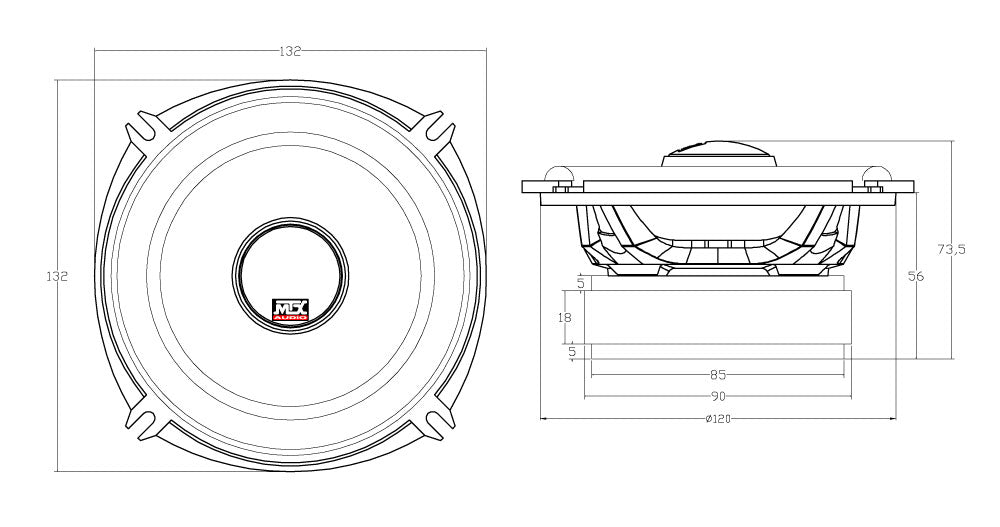 MTX Audio TX6 Series 5.25" Coaxial Speakers - TX650C