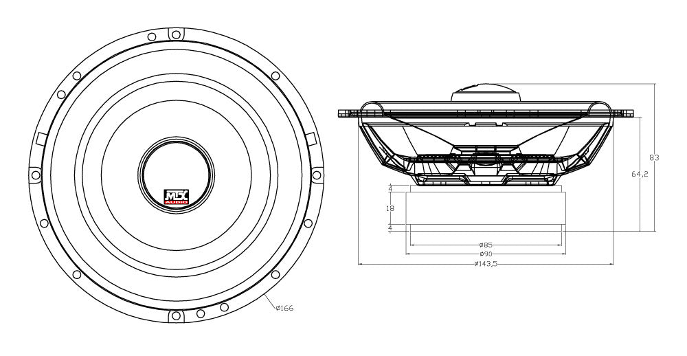MTX Audio TX6 Series 6.5" Coaxial Speakers - TX665C
